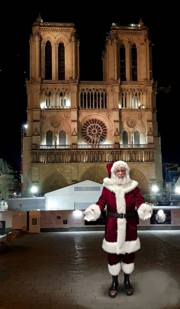 Santa Serge in his bespoke Santa suit at an international Christmas event