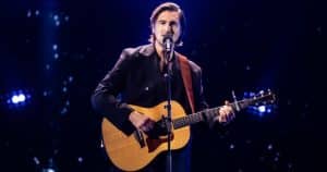 Tommy Novak, singer-songwriter and The Voice Australia grand finalist, performing with acoustic guitar